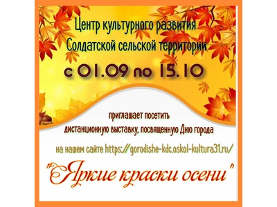Дистанционная выставка учреждений культуры округа \u0022Яркие краски осени\u0022, посвященная Дню города